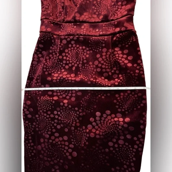 VELVET FITTED MIDI DRESS WITH PUFF SLEEVES SIZE M - Picture 9 of 11